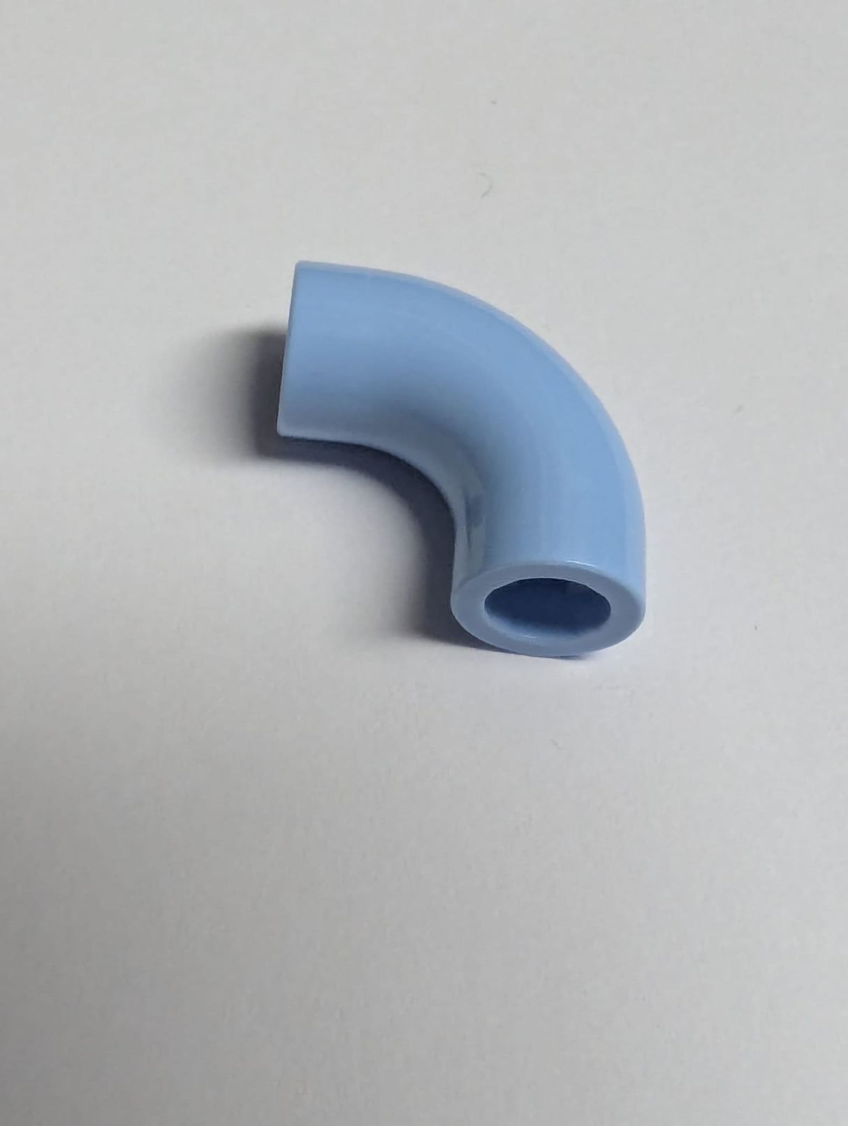 NEU Stein, Rund 1 x 1 d. 90 Grab Ellenbogen Macaroni - ohne Noppe - Typ 2 - Achsloch hellblau