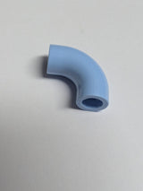 NEU Stein, Rund 1 x 1 d. 90 Grab Ellenbogen Macaroni - ohne Noppe - Typ 2 - Achsloch hellblau