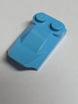 NEU Dachstein gebogen 3 x 2 x 2/3 mit 2 Noppen, Flügelende azur (medium)