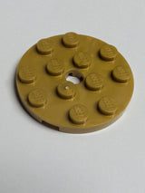 NEU Platte rund 4 x 4 mit Loch pearlgold