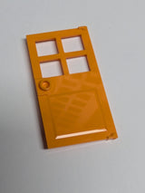 NEU Door 1 x 4 x 6 with 4 Panes and Stud Handle orange orange