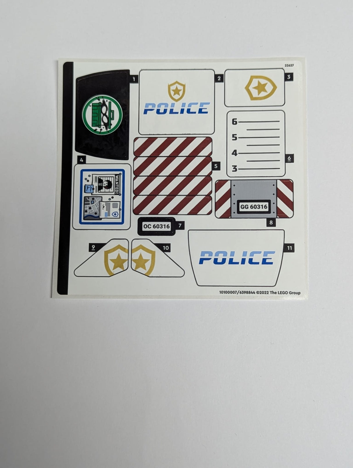 NEU Sticker Sheet for Set 60316 - (10100007/6398844)