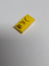 NEU Platte modifiziert 1 x 2 mit offenem O Clip oben gelb