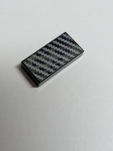 NEU Tile 1 x 2 with Groove with Silver Diagonal Zigzag Lines Pattern schwarz black