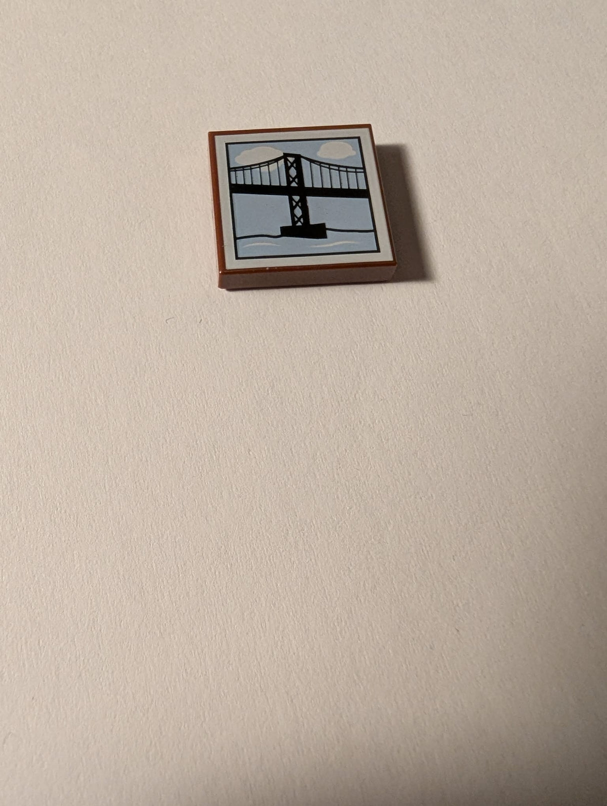 NEU Tile 2 x 2 with Groove with Suspension Bridge Pattern neubraun reddish brown