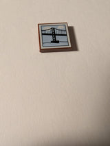 NEU Tile 2 x 2 with Groove with Suspension Bridge Pattern neubraun reddish brown
