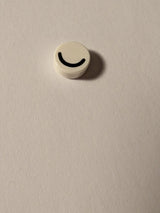 NEU Fliese, rund 1 x 1 mit schwarzem Auge geschlossen (dünne gebogene Linie) Muster weiß