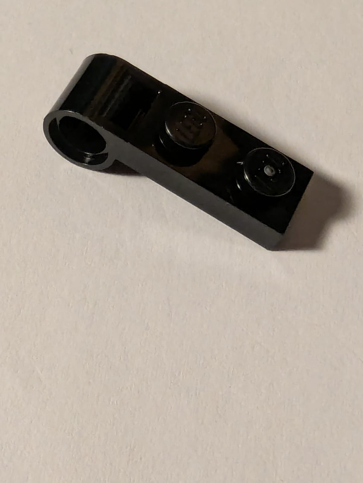 NEU Platte, Modifiziert 1 x 2 mit Pinloch am Ende schwarz