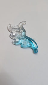 Flügel Flamme mit Stange geschwungen transparent hellblau