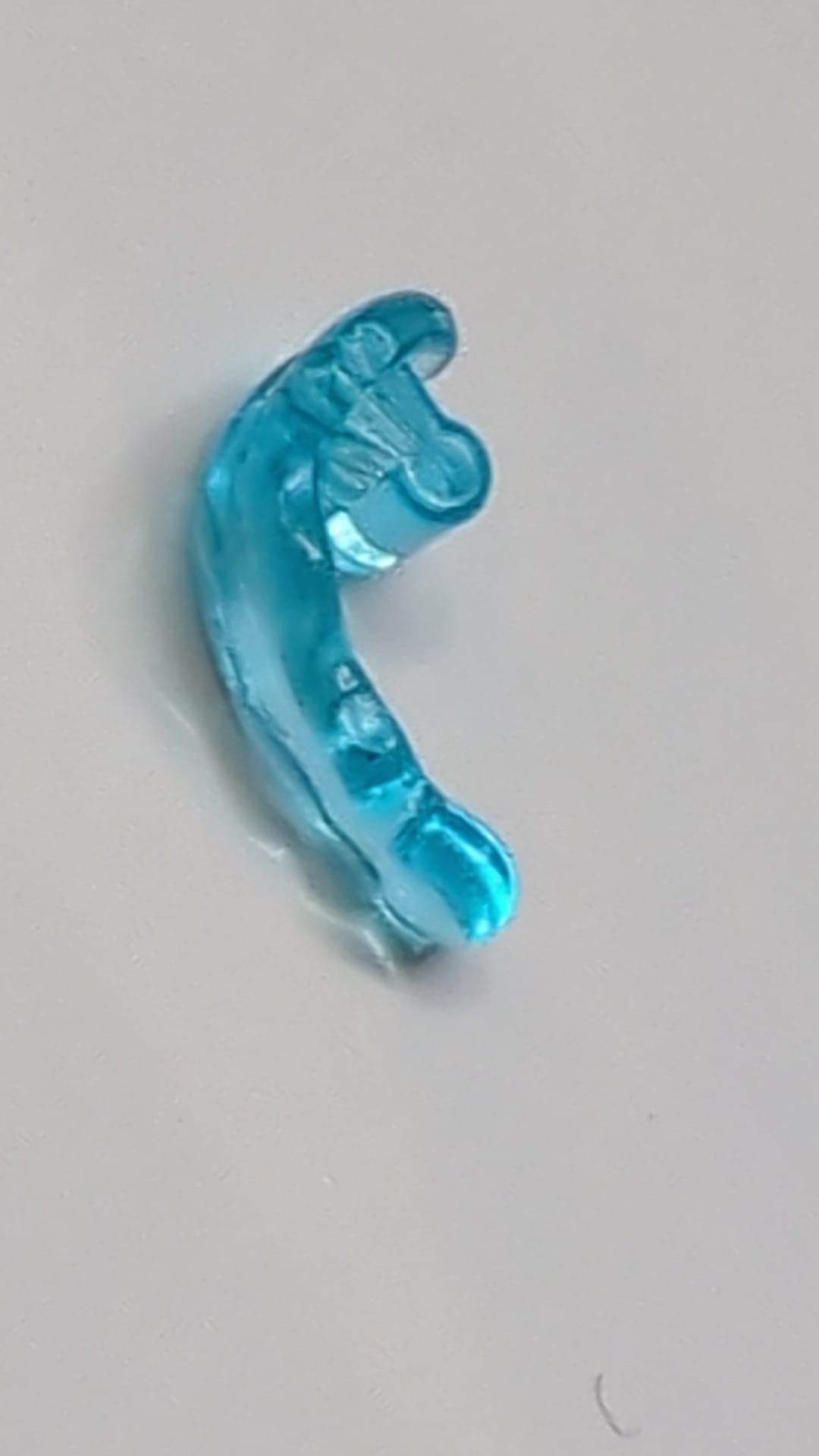 Wellenförmige abgerundete Energie mit Stangengriff (Power Blast) transparent hellblau