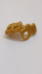 Minifiguren Rüstungsschulterpolster mit Gitter-/Rillenprofil und Scheide für 2 Katanas pearlgold