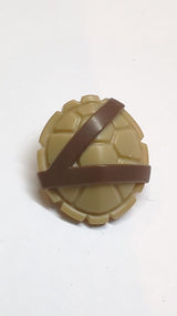 Minifiguren-Schildkrötenpanzer mit dunkelbraunem horizontalem und diagonalem Gürtelmuster dunkelbraun