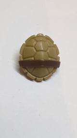 Minifigure Schildkrötenpanzer mit dunkelbraunem horizontalem Gürtelmuster dunkelbraun