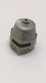 Kopfbedeckung Helm Burg Geschlossen mit Augenschlitz (Großhelm / Fasshelm) pearlsilber