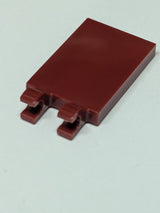 NEU Tile, Modified 2 x 3 with 2 Open O Clips dunkelrot dark red