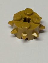 NEU Stein, rund mit Spikes und Achsloch pearlgold