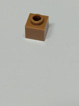 NEU Stein, modifiziert 1 x 1 x 2/3 mit offener Noppe nougat (medium)