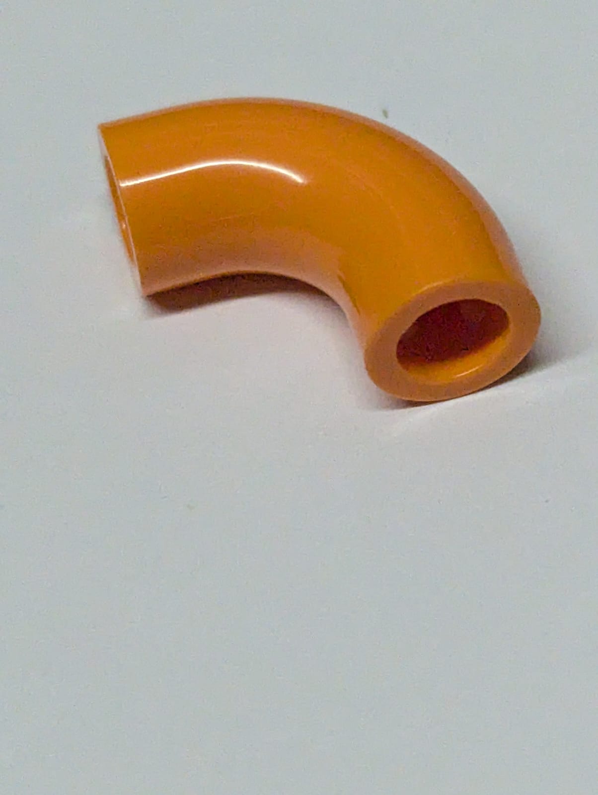 NEU Stein, Rund 1 x 1 d. 90 Grab Ellenbogen Makkaroni - ohne Noppe - Typ 2 - Achsloch orange
