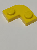 NEU Platte rund, Ecke 2 x 2 mit 1 x 1 Ausschnitt gelb