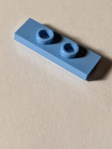 NEU Platte, Modifiziert 1 x 3 mit 2 Noppen (Doppel-Jumper) mittelblau