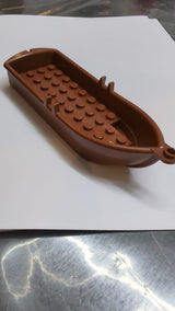14x5x2 Boot mit Ruderdollen ohne hohle Innenzapfen neubraun