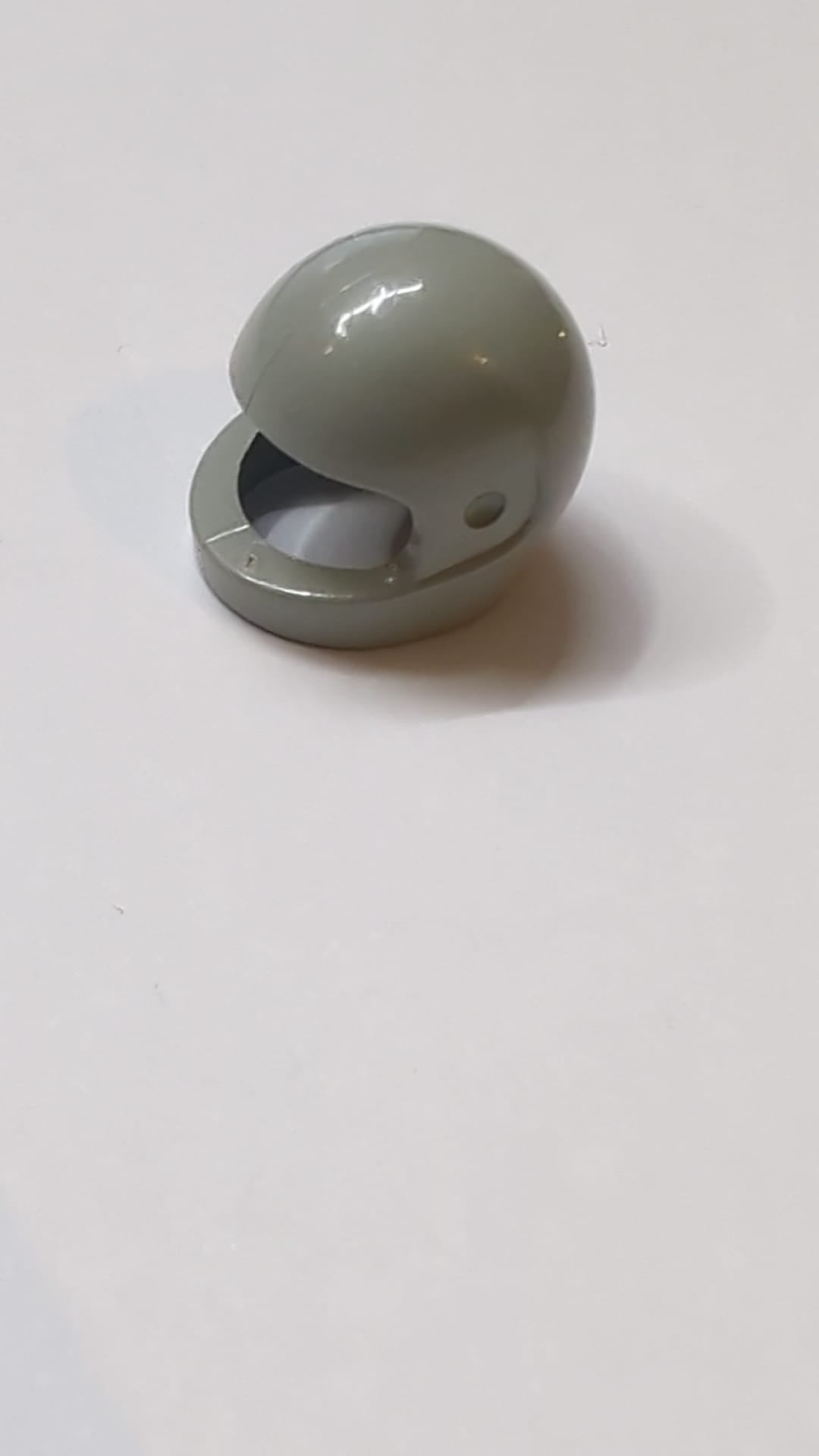Minifigur, Kopfbedeckung Helm Motorrad (Standard) hellgrau