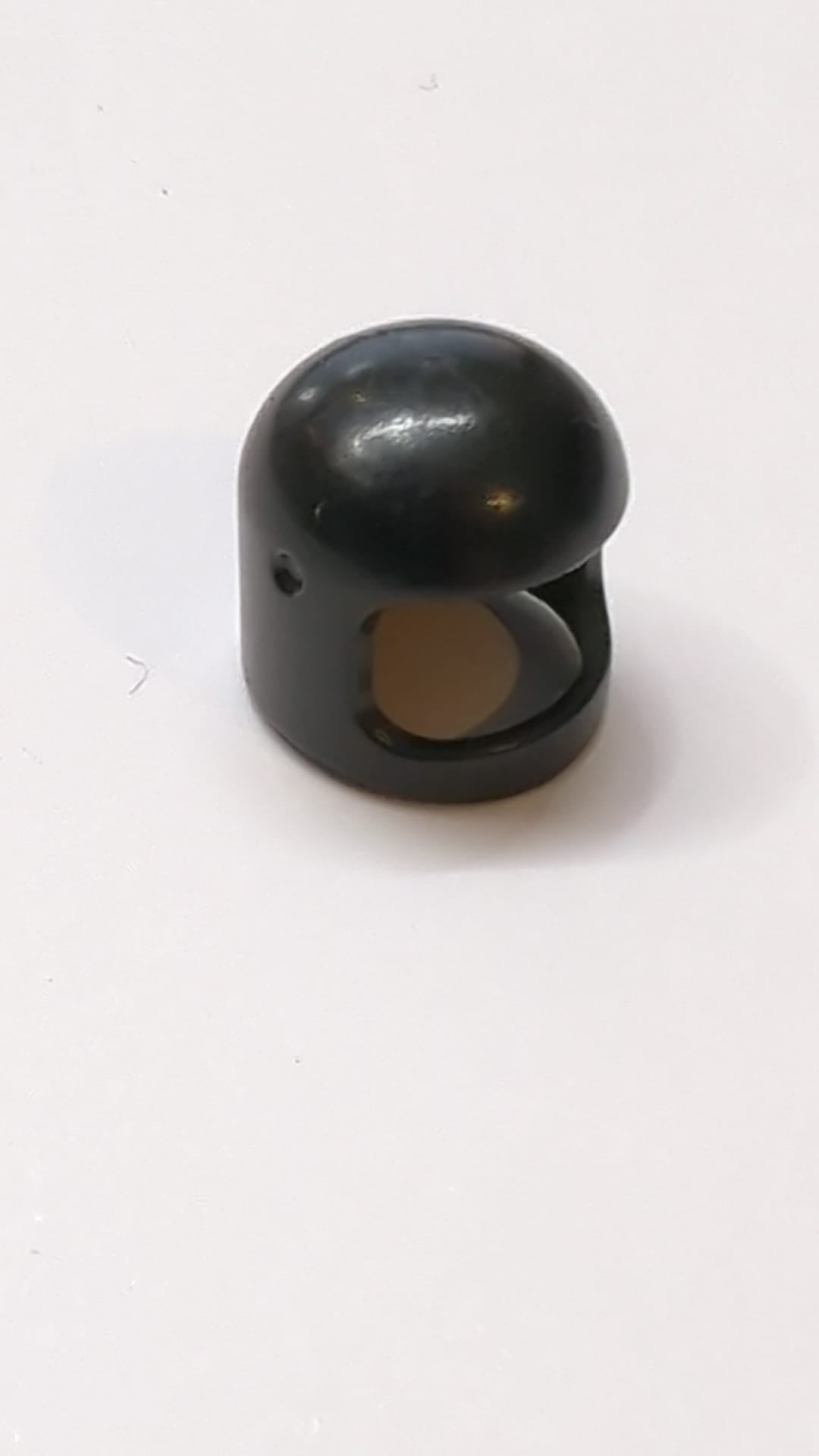 Minifigur, Kopfteil Helm Weltraum / Stadt mit dünnem Kinnriemen - mit Visierdellen schwarz