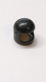 Minifigur, Kopfteil Helm Weltraum / Stadt mit dünnem Kinnriemen - mit Visierdellen schwarz