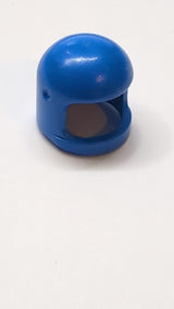 Minifigur, Kopfbedeckung Helm Weltraum / Stadt mit dickem Kinnriemen - mit Visiervertiefungen blau