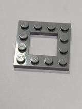 NEU Plate, Modified 4 x 4 with 2 x 2 Open Center with Black and Silver Aston Martin DB5 Grille Pattern neuhellgrau light bluish gray