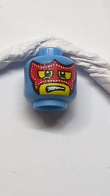 Minifigur, Sturmhaube mit Augen- und Mundlöchern, rote Maske und weiße Pupillen mittelblau