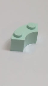 2x2 Ziegelstein, abgerundete Ecken, Makkaroni mit Noppenkerbe und verstärkter Unterseite, aqua hellaqua