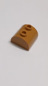 Schräge, gebogene 2x2 Doppelkonstruktion mit 2 Hohlprofilen hellbraun nougat