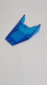 6x4x1 1/3 Windschutzscheibe mit Bodentaschen und hohlen Bolzen transparent dunkelblau