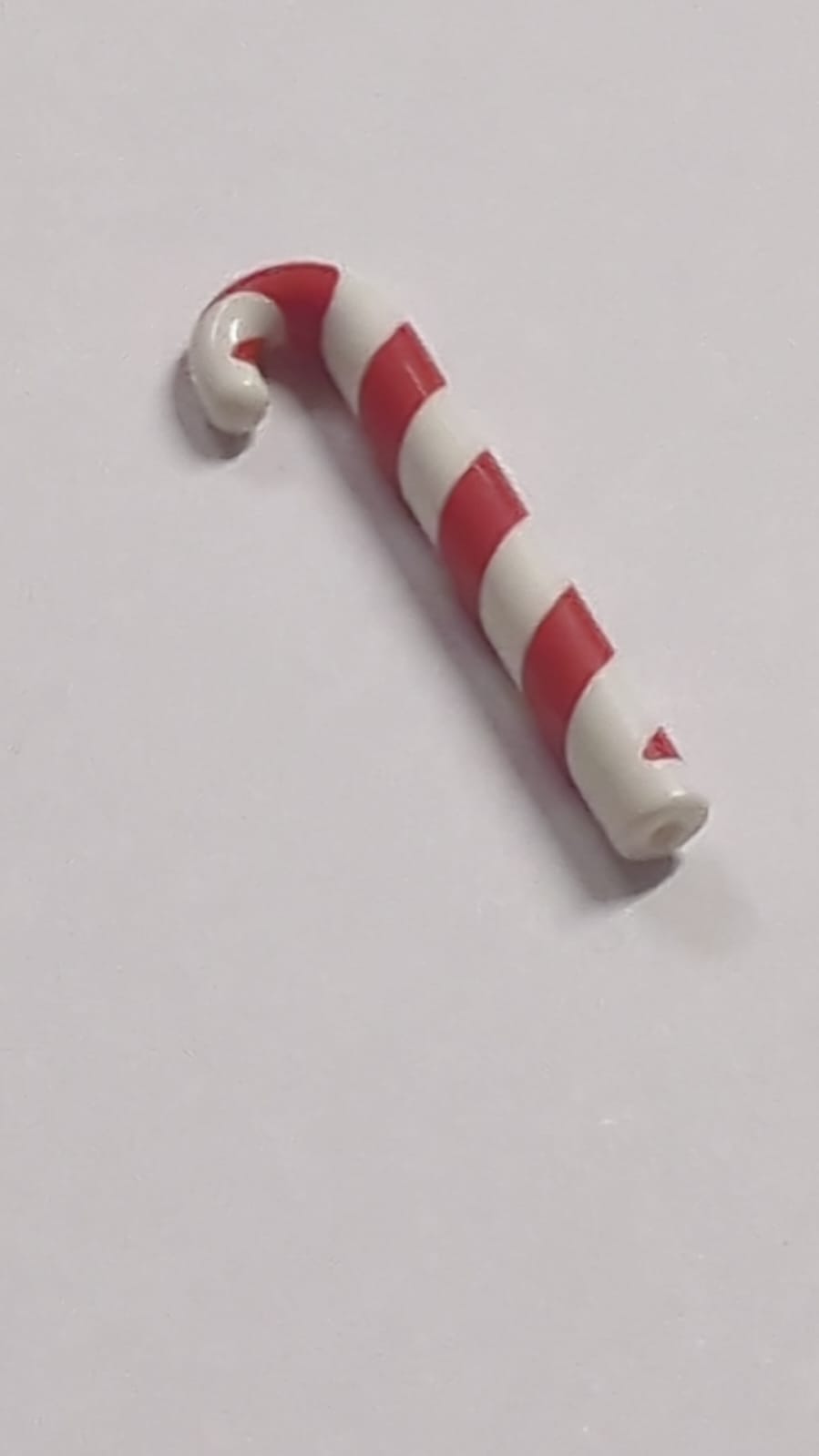 NEU Minifigur, Spazierstock mit geformtem rotem Zuckerstangenmuster weiß