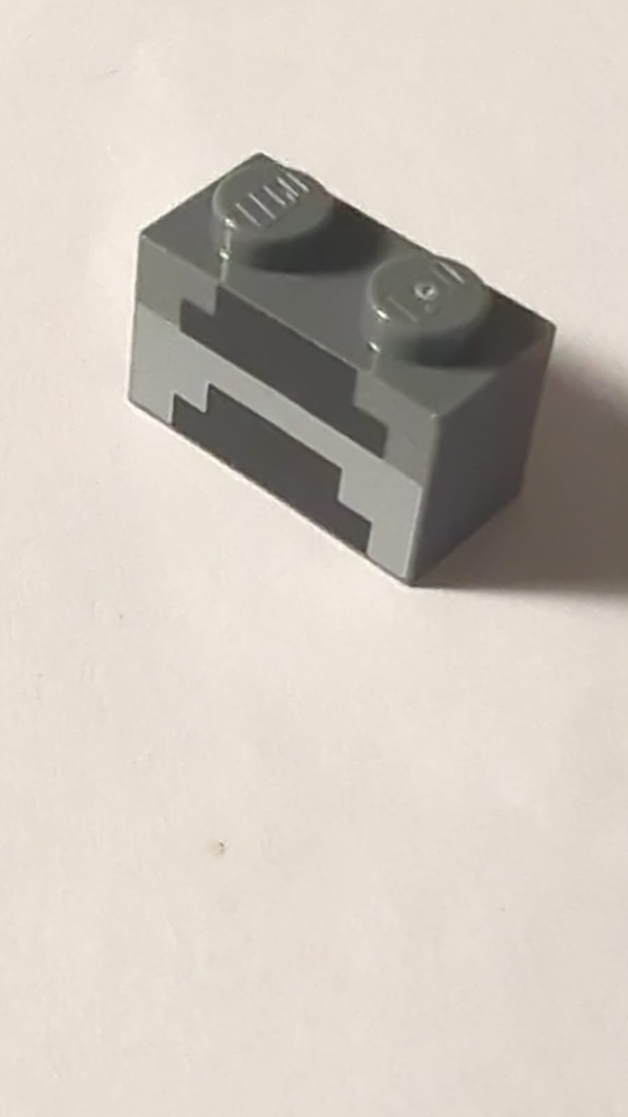 NEU Brick 1 x 2 with Minecraft Pixelated Furnace Unlit Pattern neudunkelgrau dark bluish gray