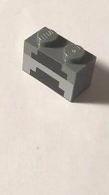 NEU Brick 1 x 2 with Minecraft Pixelated Furnace Unlit Pattern neudunkelgrau dark bluish gray