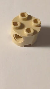NEU Stein, rund 2 x 2 mit Pin Löchern beige