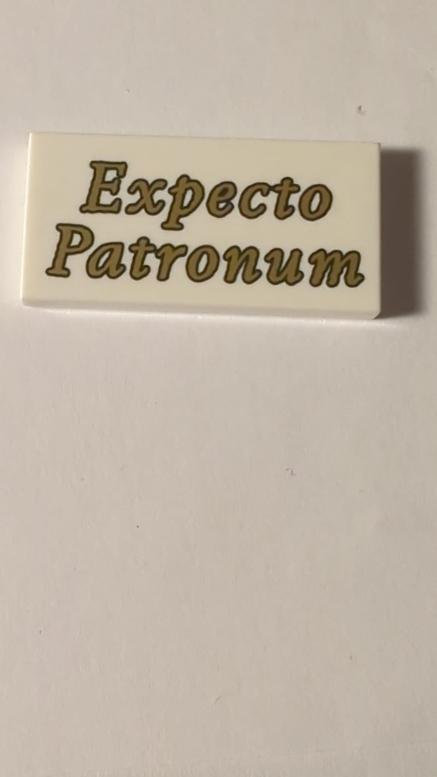 NEU Fliese 2 x 4 mit Goldmuster 'Expecto Patronum' weiß