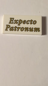 NEU Fliese 2 x 4 mit Goldmuster 'Expecto Patronum' weiß
