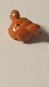 NEU Minifigur, kurzes Haar, gescheitelt mit zwei Zöpfen, Loch für Stift oben dunkelorange