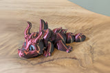Flexibler Mini-Drache, freundlich 4farbig 3D glänzend rot/schwarz