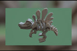 Flexibler Dinosaurier: Spinosaurier Skelett, es kann liegen und stehen 3D knochenweiß