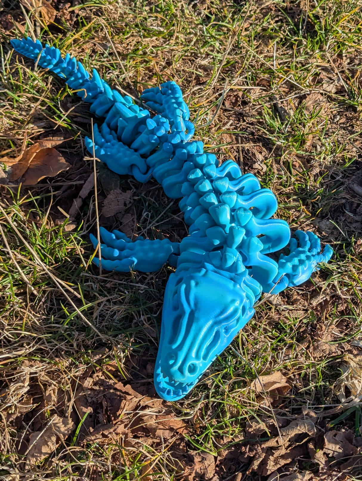 Flexibles Reptil 35cm: Mosasaurus Skelett, 3D fließend blau