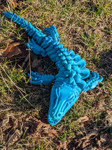 Flexibles Reptil 35cm: Mosasaurus Skelett, 3D fließend blau