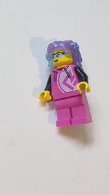 NEU Minifigur Mädchen, pink mit transparenten Haaren