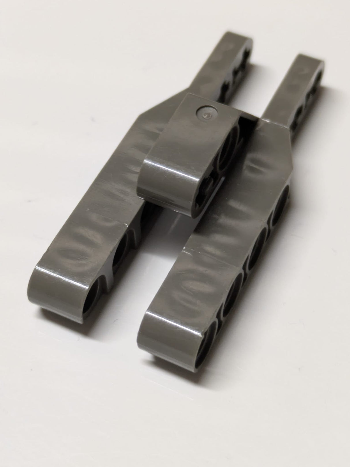 Technic, Liftarm, modifizierte Gabel 3 x 7 x 2 mit 3 Fingern altdunkelgrau