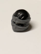 Kopfbedeckung Ninjago Wickeltyp 2 mit geformten dunkelgrau-blauen Wickeln und Knotenmuster neudunkelgrau