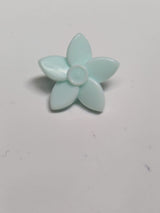 NEU Haarschmuck-Accessoire: Blume mit spitz zulaufenden Blütenblättern und kleiner Stecknadel hellaqua