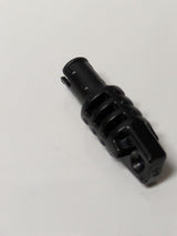 Scharnierzylinder 1 x 3 Verriegelung mit 1 Finger und Stift mit rundem Loch und Reibungsrippen an den Enden schwarz